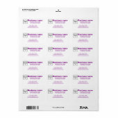 Marque commerciale en texte violet sur étiquette d (Feuille entière)