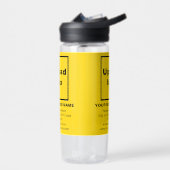 Marque commerciale jaune sur bouteille d'eau plast (Gauche)