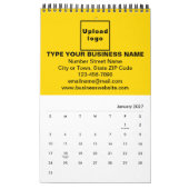 Marque commerciale jaune sur le calendrier (Jan 2027)