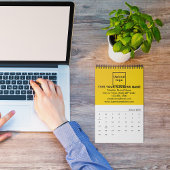 Marque commerciale jaune sur le calendrier