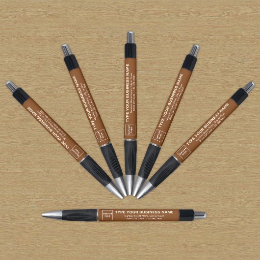 Marque commerciale marron sur stylo