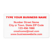 Marque commerciale Red Plain Text sur Étiquette d' (Devant)