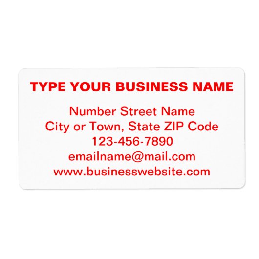 Marque commerciale Red Plain Text sur Étiquette d' (Devant)