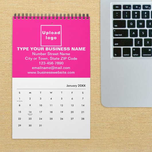 Marque commerciale rose sur le calendrier