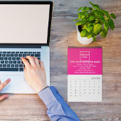 Marque commerciale rose sur le calendrier
