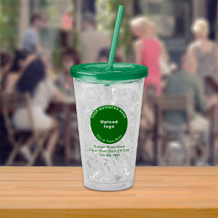 Marque commerciale Round Green sur gobelet en acry