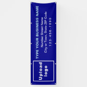 Marque commerciale sur bannière longue bleue (Vertical)