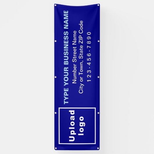 Marque commerciale sur bannière longue bleue (Vertical)