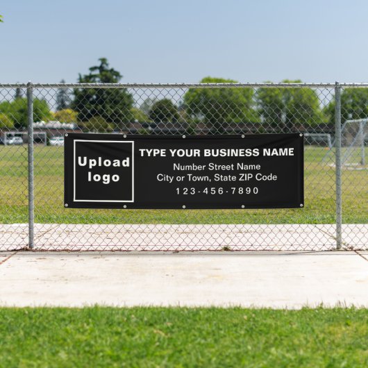 Marque commerciale sur bannière longue en noir (En situation)