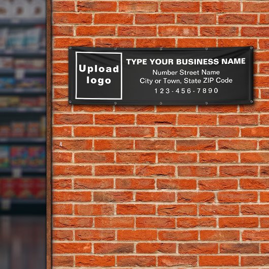 Marque commerciale sur bannière longue en noir