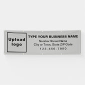 Marque commerciale sur bannière longue grise (Horizontal)