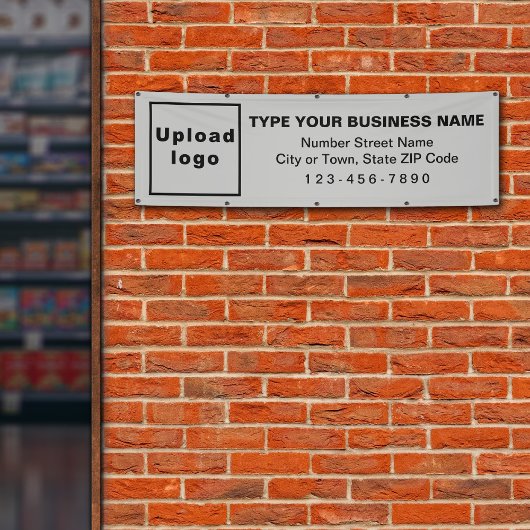 Marque commerciale sur bannière longue grise