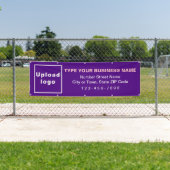 Marque commerciale sur bannière longue violet (En situation)