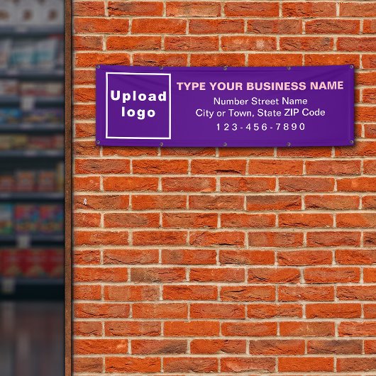 Marque commerciale sur bannière longue violet