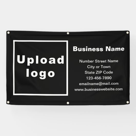 Marque commerciale sur bannière noire (Horizontal)