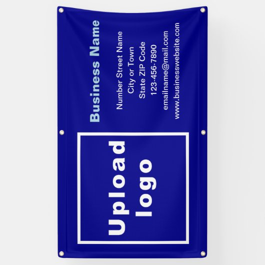 Marque commerciale sur bannière rectangle bleu (Vertical)