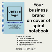 Marque commerciale sur Carnet spiral bleu clair