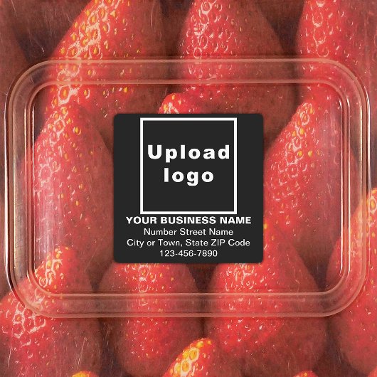 Marque commerciale sur Carré noir Étiquettes adhés