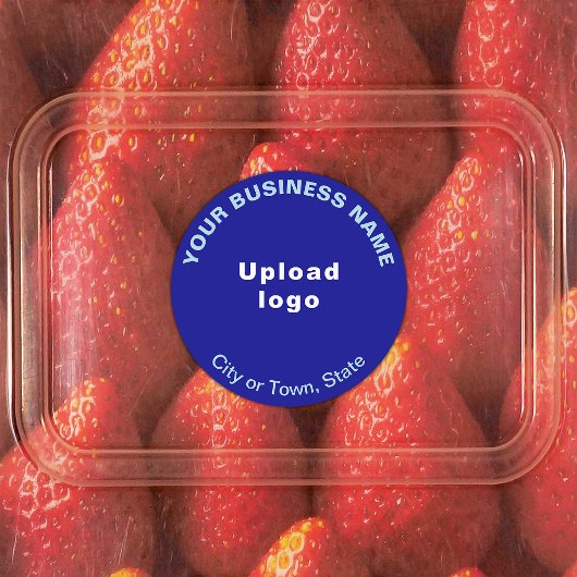 Marque commerciale sur Étiquette adhésif rond bleu