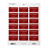 Marque commerciale sur étiquette d'adresse rouge (Feuille entière)