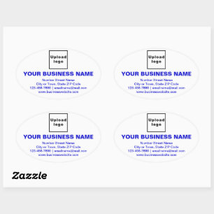 Marque commerciale Textes bleus sur Sticker ovale