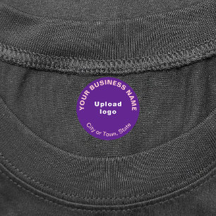 Marque d'affaires en fer rond violet sur Étiquette