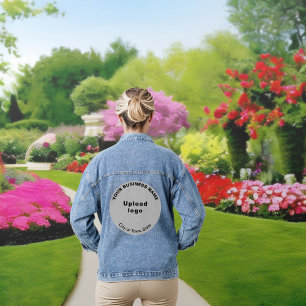 Marque d'affaires Gray Round sur la veste Denim po