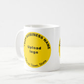 Marque d'affaires ronde jaune sur Mug (Devant gauche)