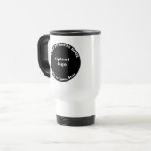 Marque d'affaires ronde noire sur Mug Voyage (Devant gauche)