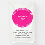 Marque d'affaires ronde rose sur bannière Portrait (Verticale)