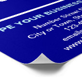 Marque d'affaires sur Bleu Petite affiche (Coin)