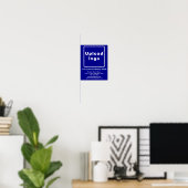 Marque d'affaires sur Bleu Petite affiche (Bureau à domicile)