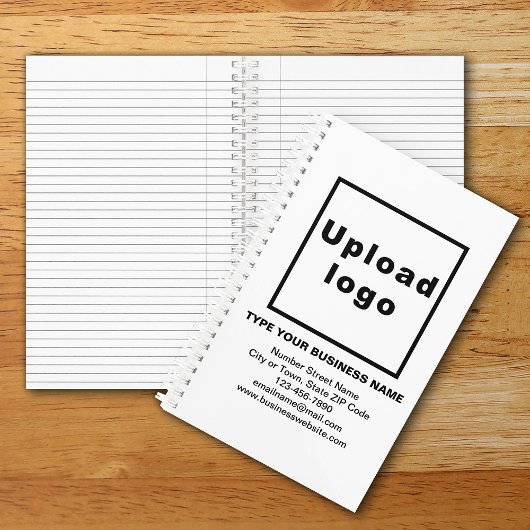 Marque d'affaires sur Carnet à spirale blanche