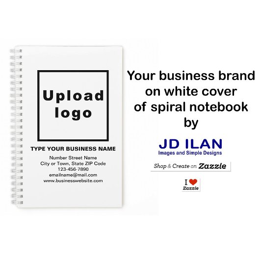 Marque d'affaires sur Carnet à spirale blanche