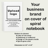 Marque d'affaires sur Carnet à spirale blanche