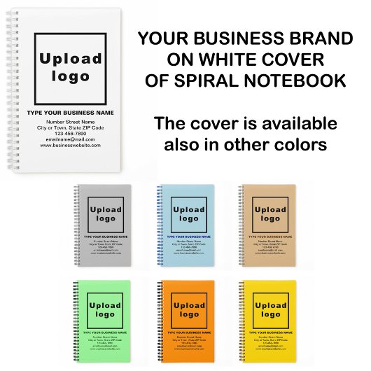 Marque d'affaires sur Carnet à spirale blanche