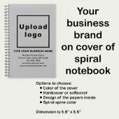 Marque d'affaires sur Carnet spiral gris
