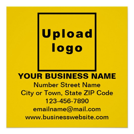 Marque d'affaires sur Carré jaune Poster brillant (Devant)