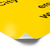 Marque d'affaires sur Carré jaune Poster brillant (Coin)