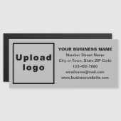 Marque d'affaires sur carte magnétique gris-long (Devant / Derrière)