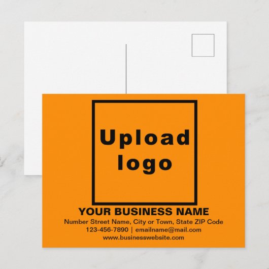 Marque d'affaires sur carte postale orange (Devant / Derrière)