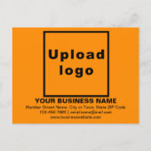 Marque d'affaires sur carte postale orange (Devant)