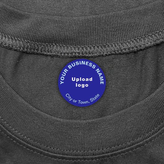 Marque d'affaires sur Fer rond bleu sur Étiquette