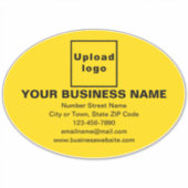 Marque d'affaires sur grand sticker en vinyle oval (Devant)