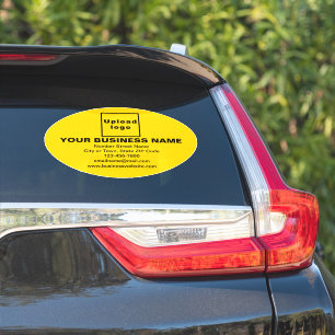 Marque d'affaires sur grand sticker en vinyle oval