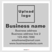 Marque d'affaires sur Gris Grand Sticker Carré Vin (Feuille)