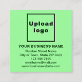 Marque d'affaires sur la petite carte Carré verte (Devant)