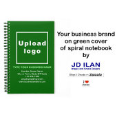 Marque d'affaires sur le Carnet de spirale verte