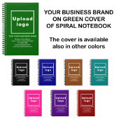 Marque d'affaires sur le Carnet de spirale verte