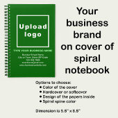 Marque d'affaires sur le Carnet de spirale verte